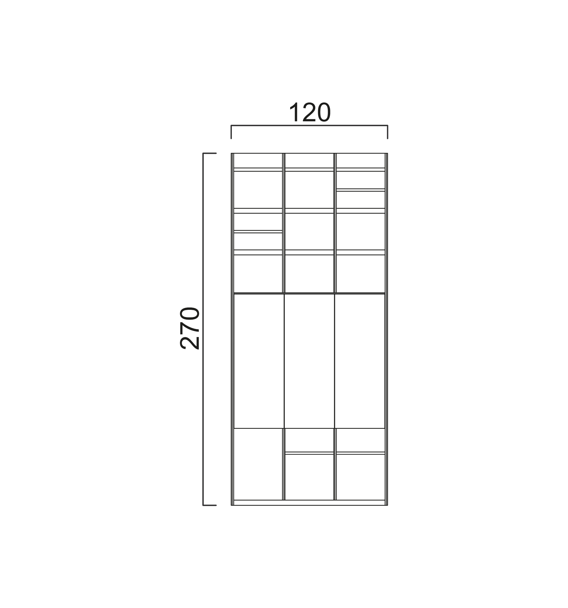 Schéma Module avec porte 120x270cm