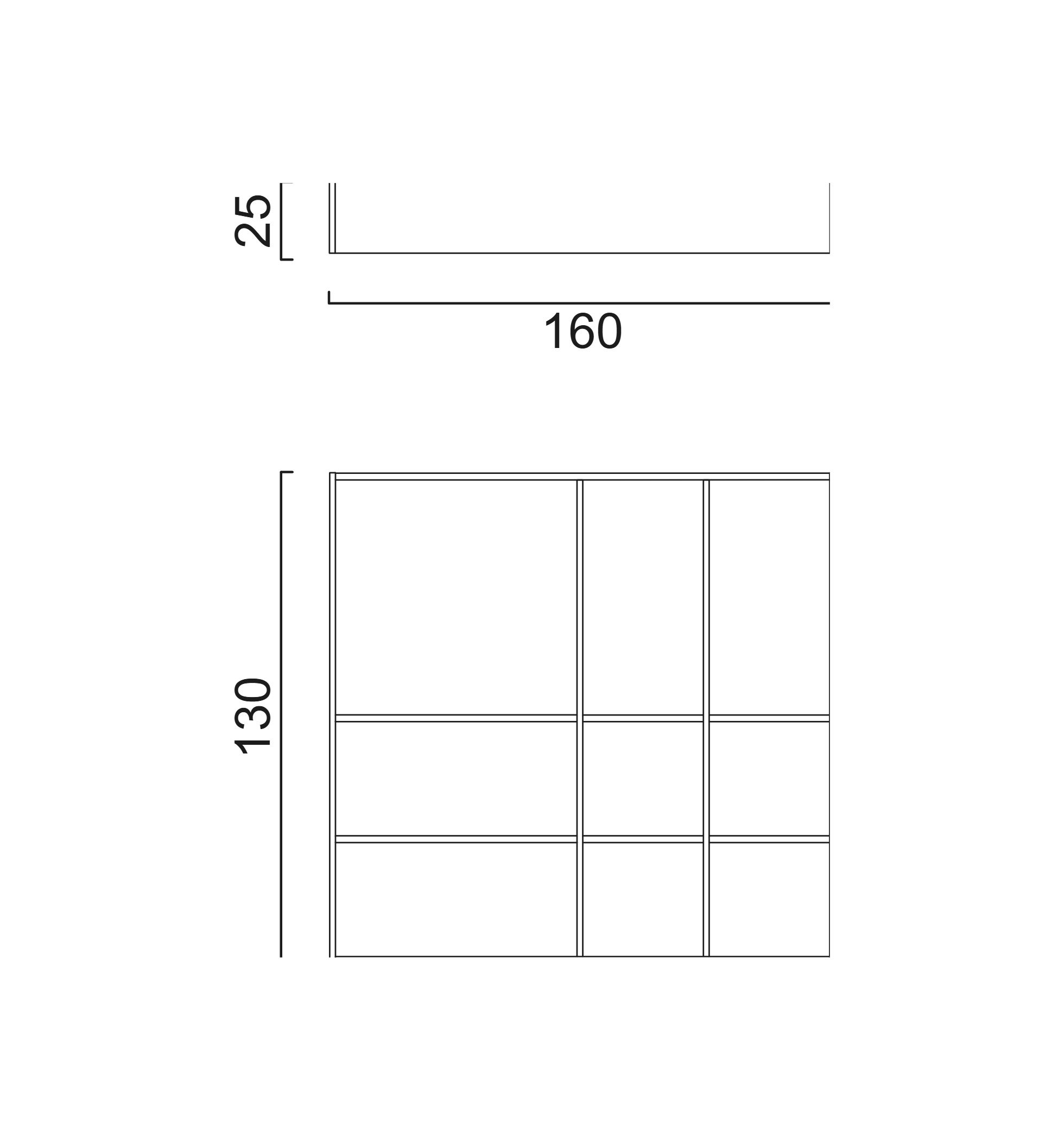 Schéma Module étagères longues